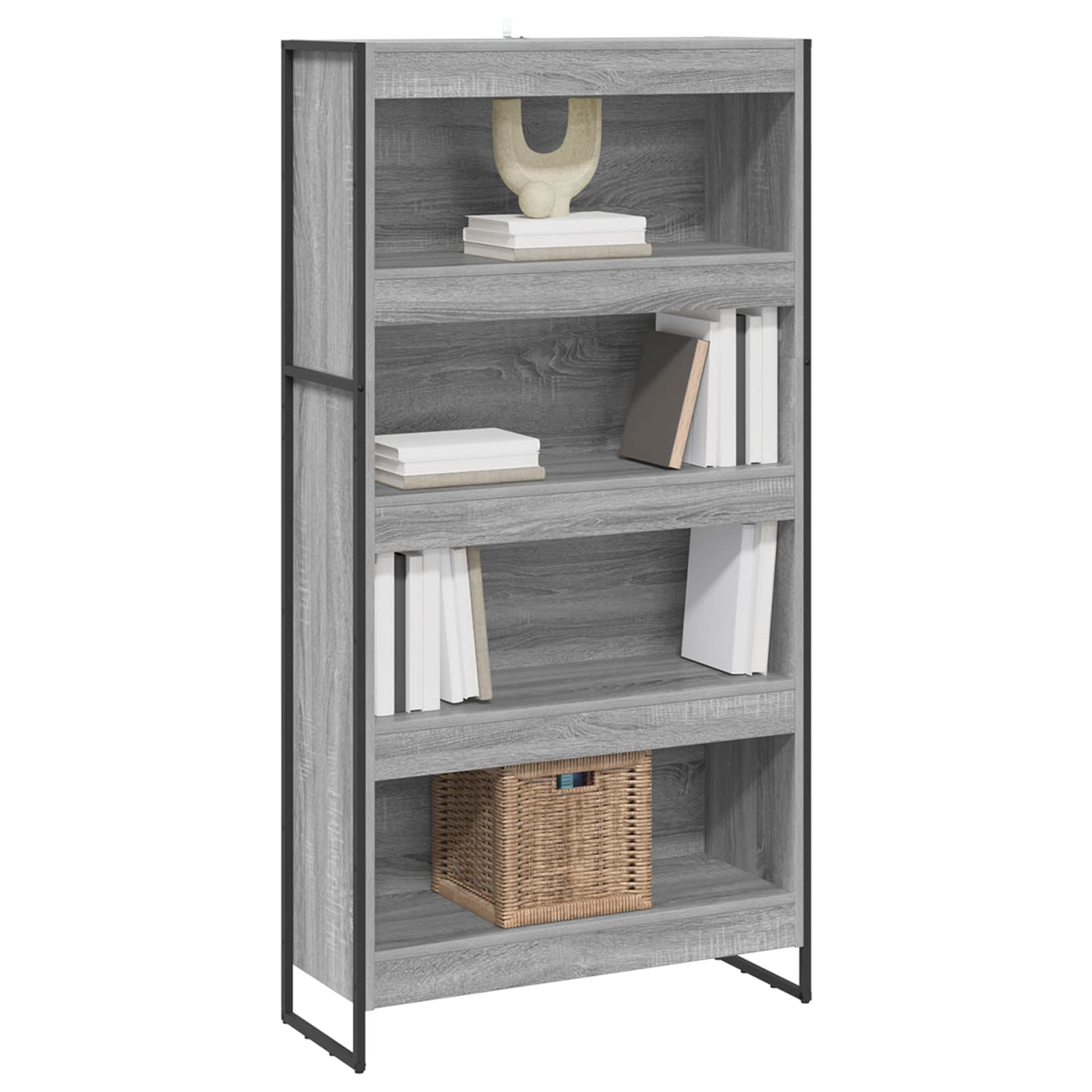 Bücherregal 2 pcs Schwarz Eichen-Optik 60 x 30 x 189,5 cm