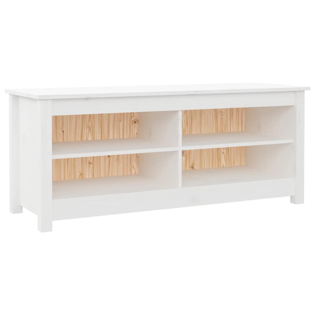 Schuhbank Weiß 70x38x45,5 cm Massivholz Kiefer