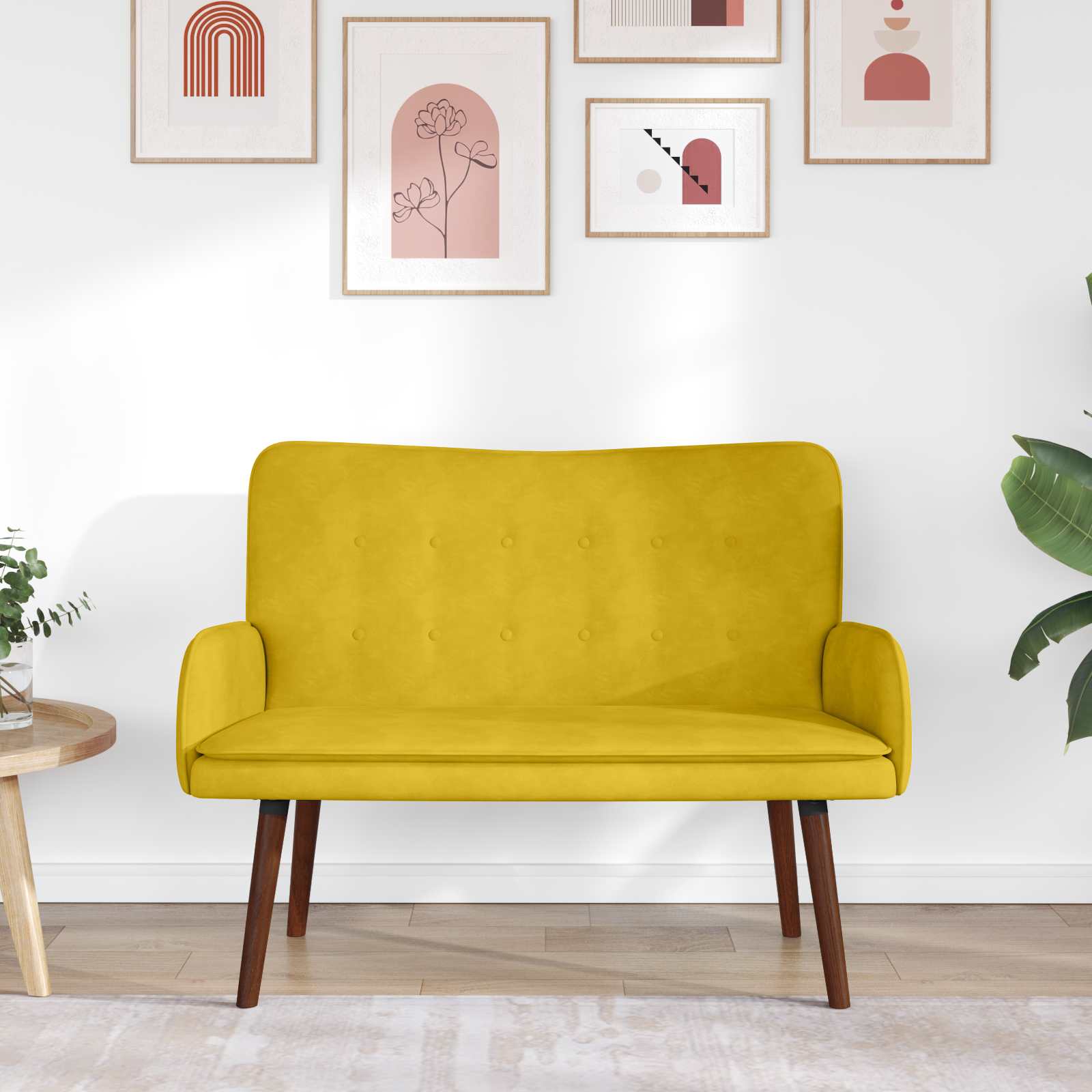 2-Sitzer Sofa Hellgrau 115 x 61 x 87 cm Samt (V)