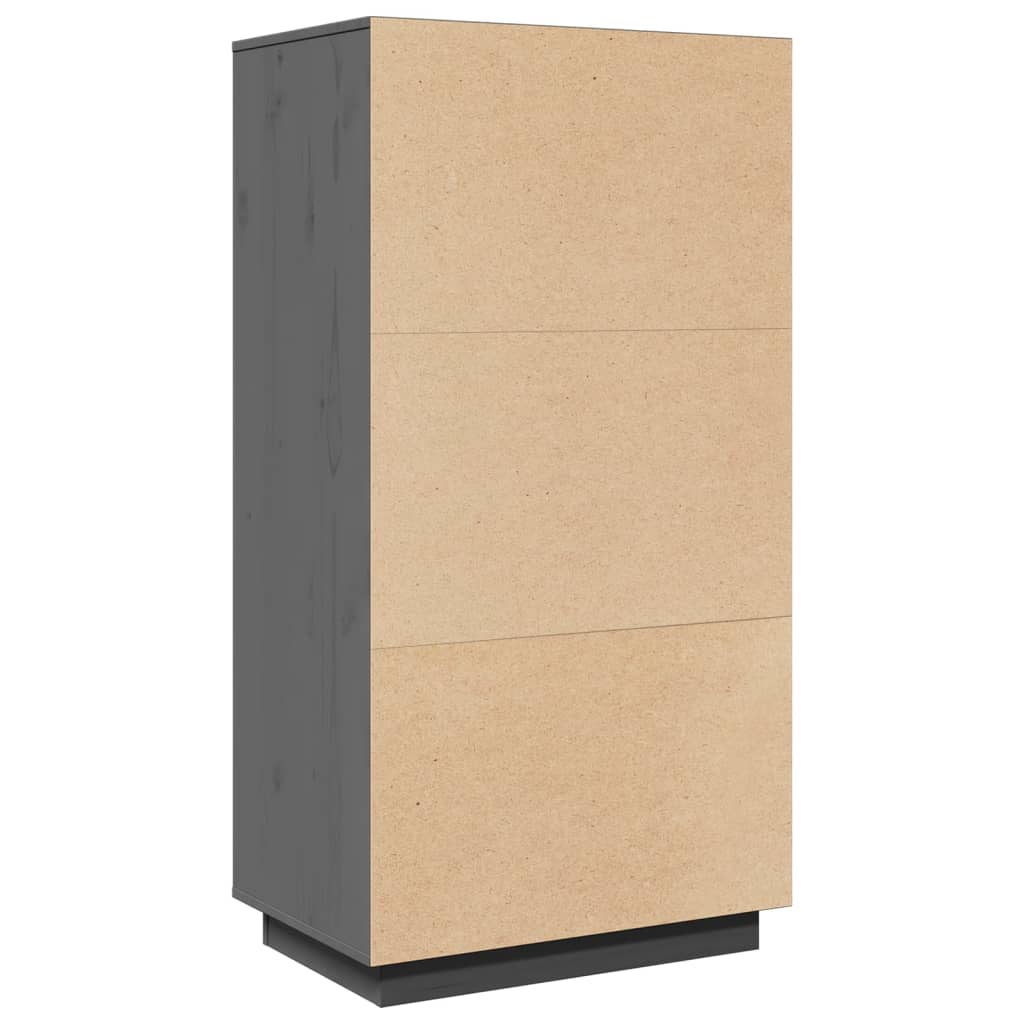 Highboard Grau 60x40x116,5 cm Massivholz Kiefer