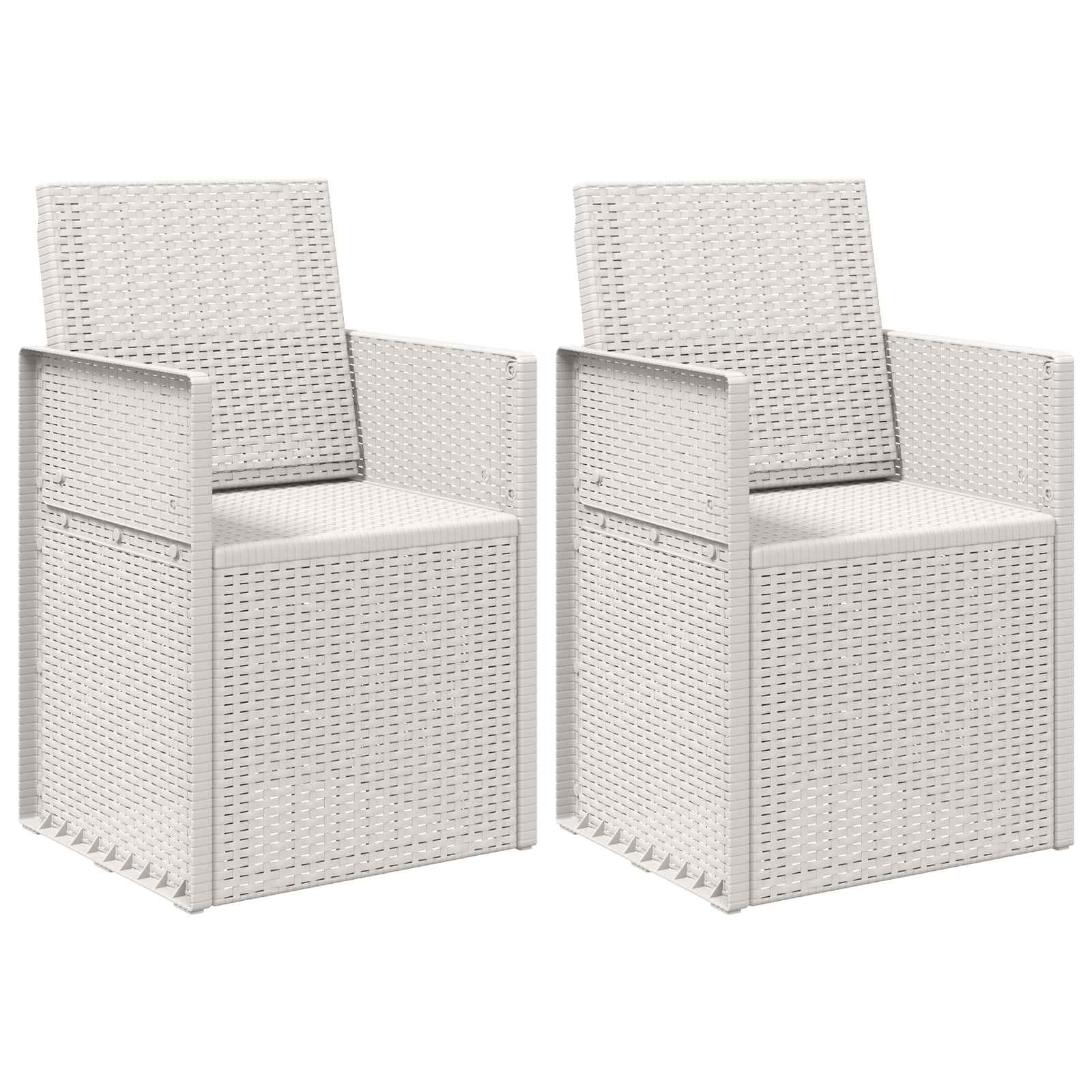 Garten Esszimmerstühle 2 pcs Weiß und Hellgrau PP
