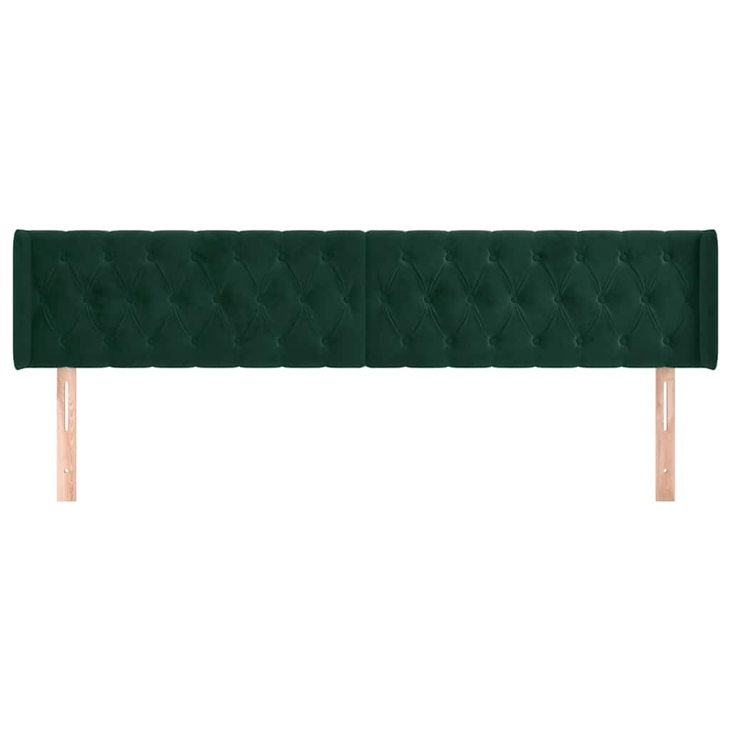 Kopfteil mit Ohren Dunkelblau 93x16x78/88 cm Samt