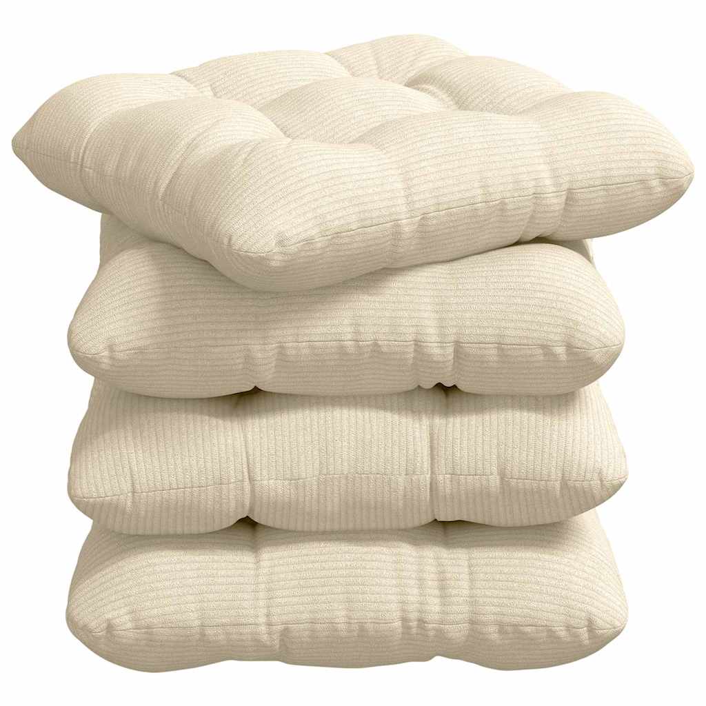 Sitzkissen 4 pcs Hellgrau 40 x 40 cm Cordstoff