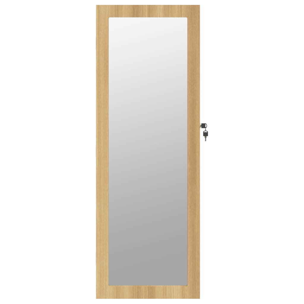 Schmuckschrank mit Spiegel Wandmontage Weiß 37,5x10x106 cm