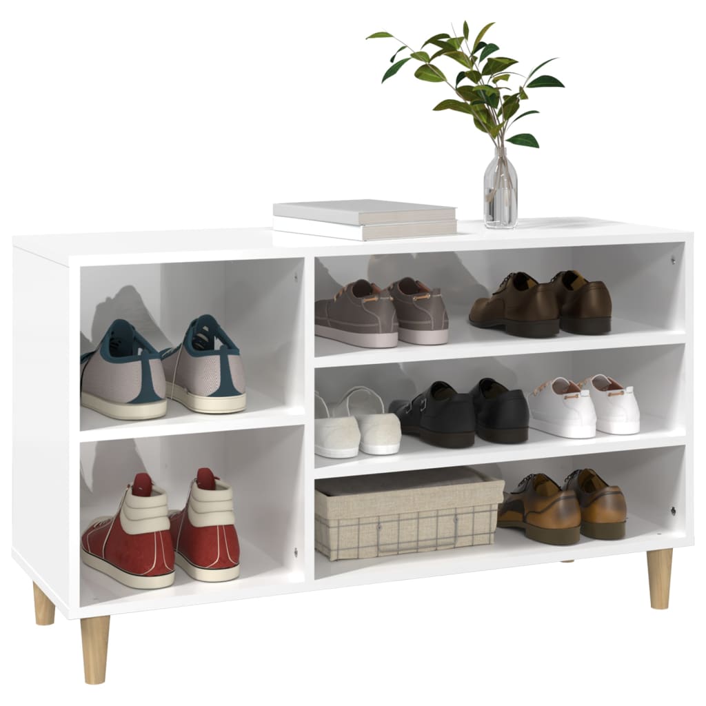 Schuhregal Weiß 102x36x60 cm Holzwerkstoff