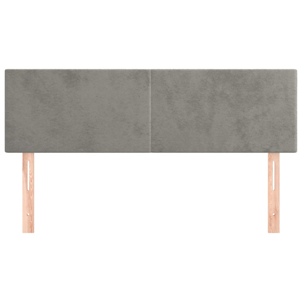 Kopfteil Hellgrau 80x5x118/128 cm Samt