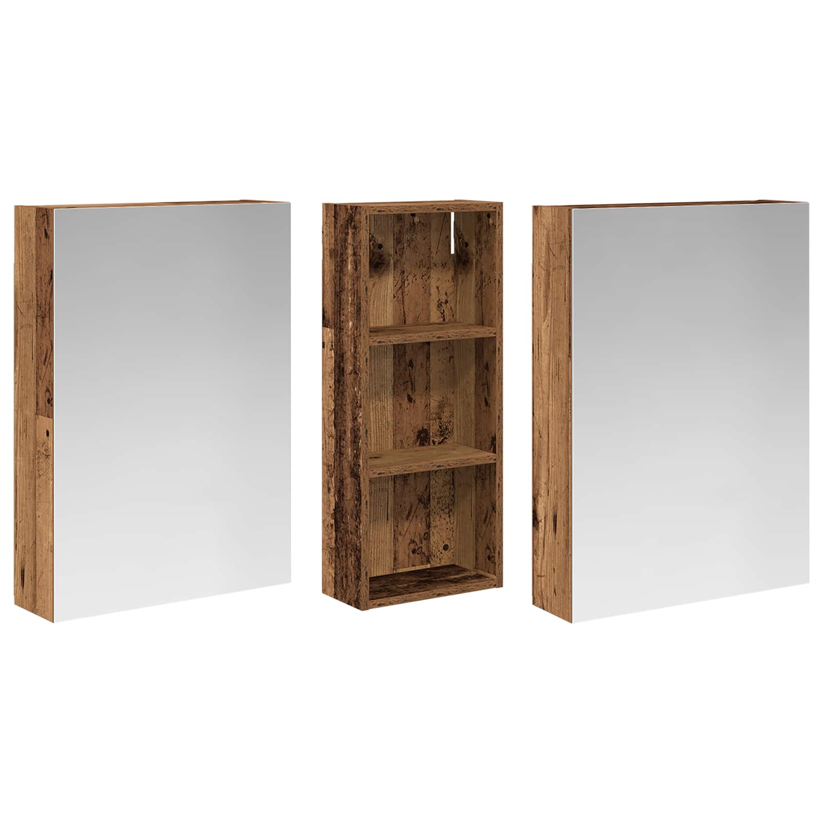 Badezimmerschrank-Set 3 pcs 80 x 10,5 x 50 cm Holzwerkstoff