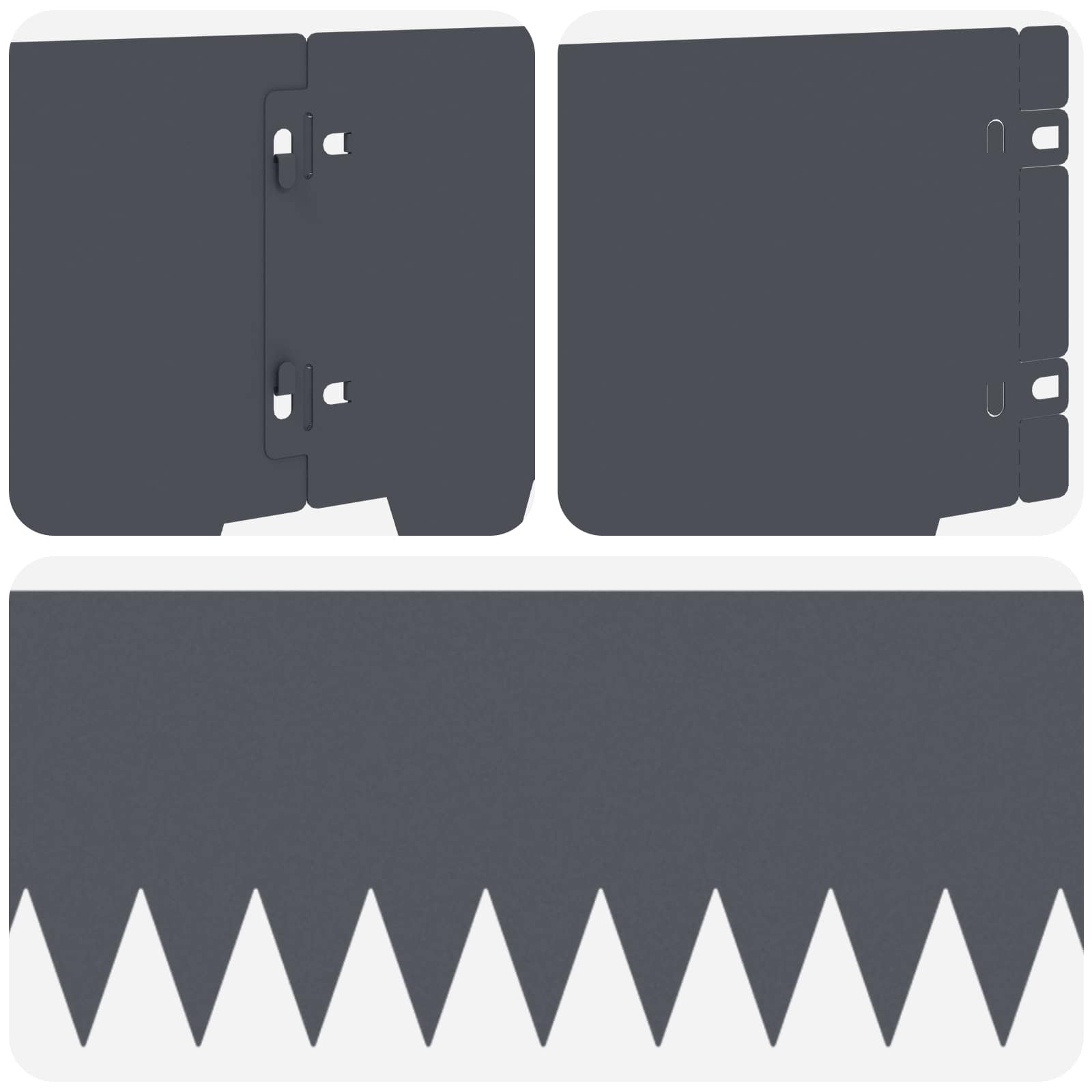 Raseneinfassung 10 pcs Länge Höhe 103 x 15 cm Stahl Schwarz