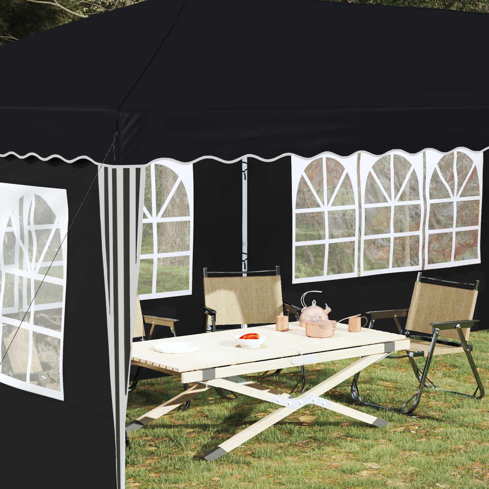 Pop-up Partyzelt 575 x 290 x 245 cm Creme