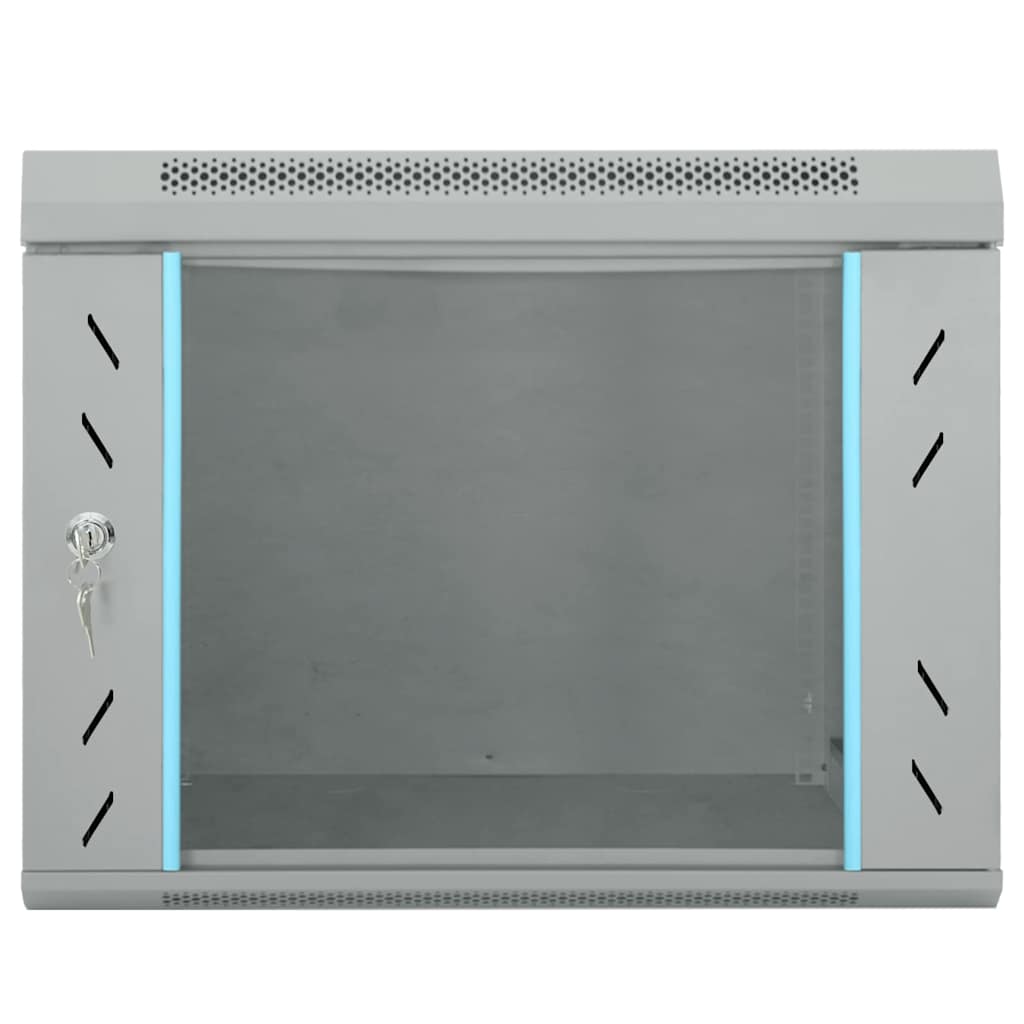 Netzwerkschrank mit Speicher Grau 60 x 45 x 28 cm Stahl