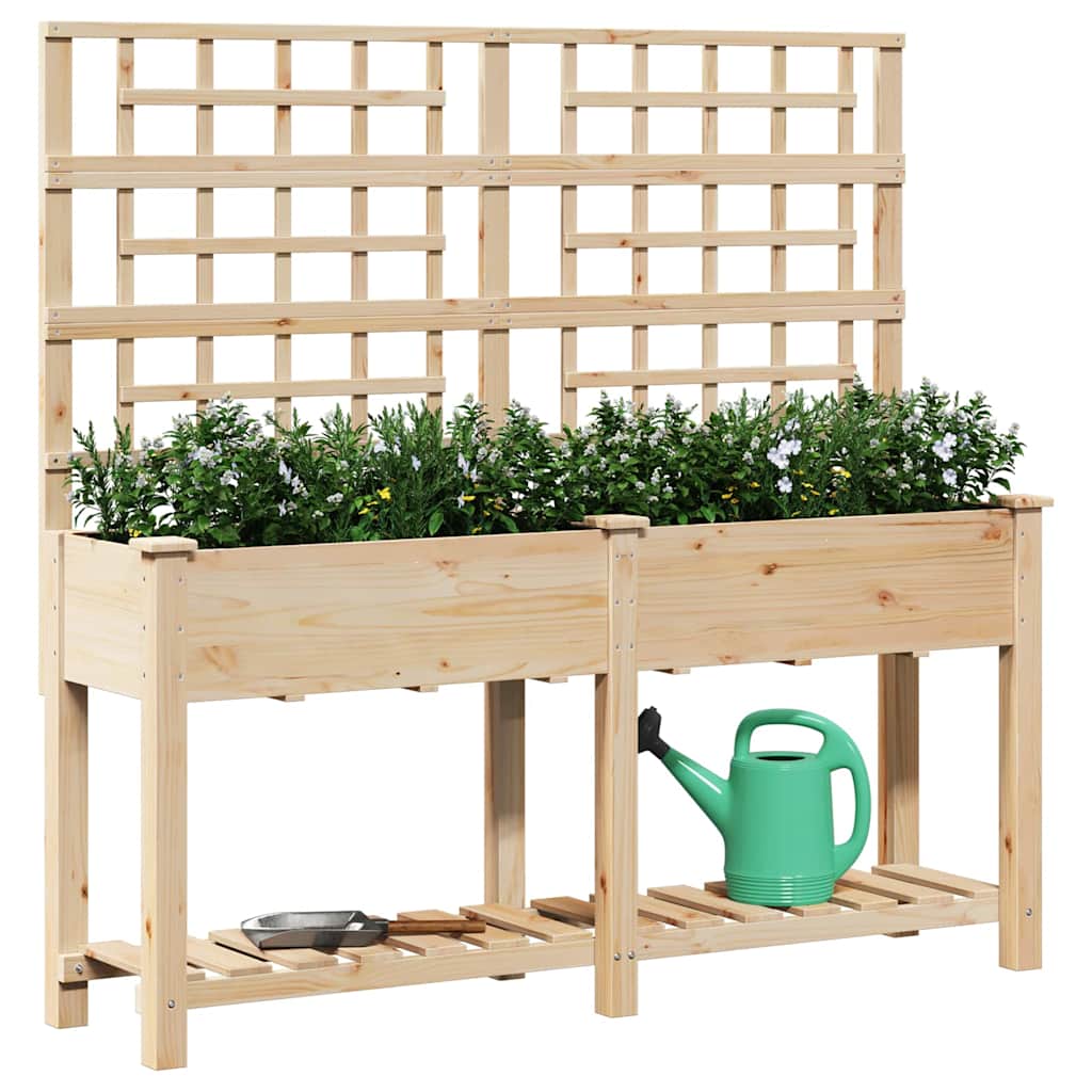 Garten-Pflanzgefäß Beige 71 x 38 x 152 cm Massivholz aus Fichte