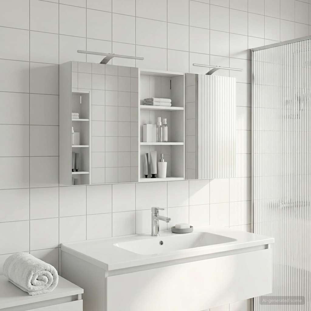 Badezimmerschrank-Set 3 pcs 80 x 10,5 x 50 cm Holzwerkstoff