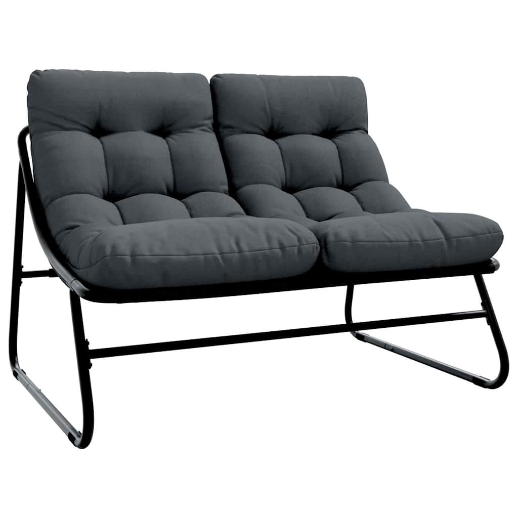 gartenmöbel mit Kissen 2 pcs Schwarz 60,5 x 81 x 71 cm