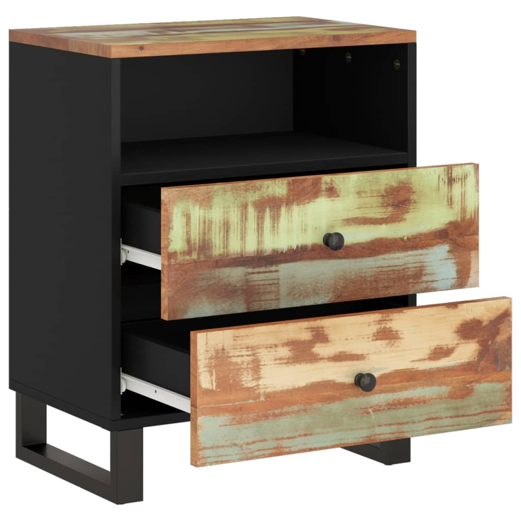 Nachttisch 50x33x62 cm Massivholz Mango & Holzwerkstoff