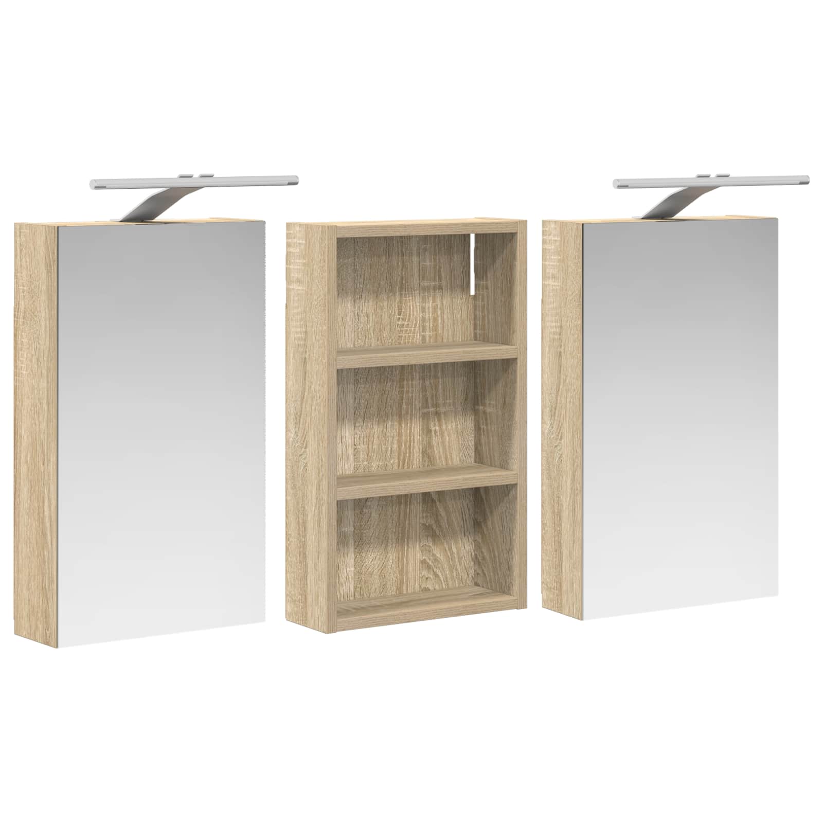 Badezimmerschrank-Set 3 pcs 80 x 10,5 x 50 cm Holzwerkstoff