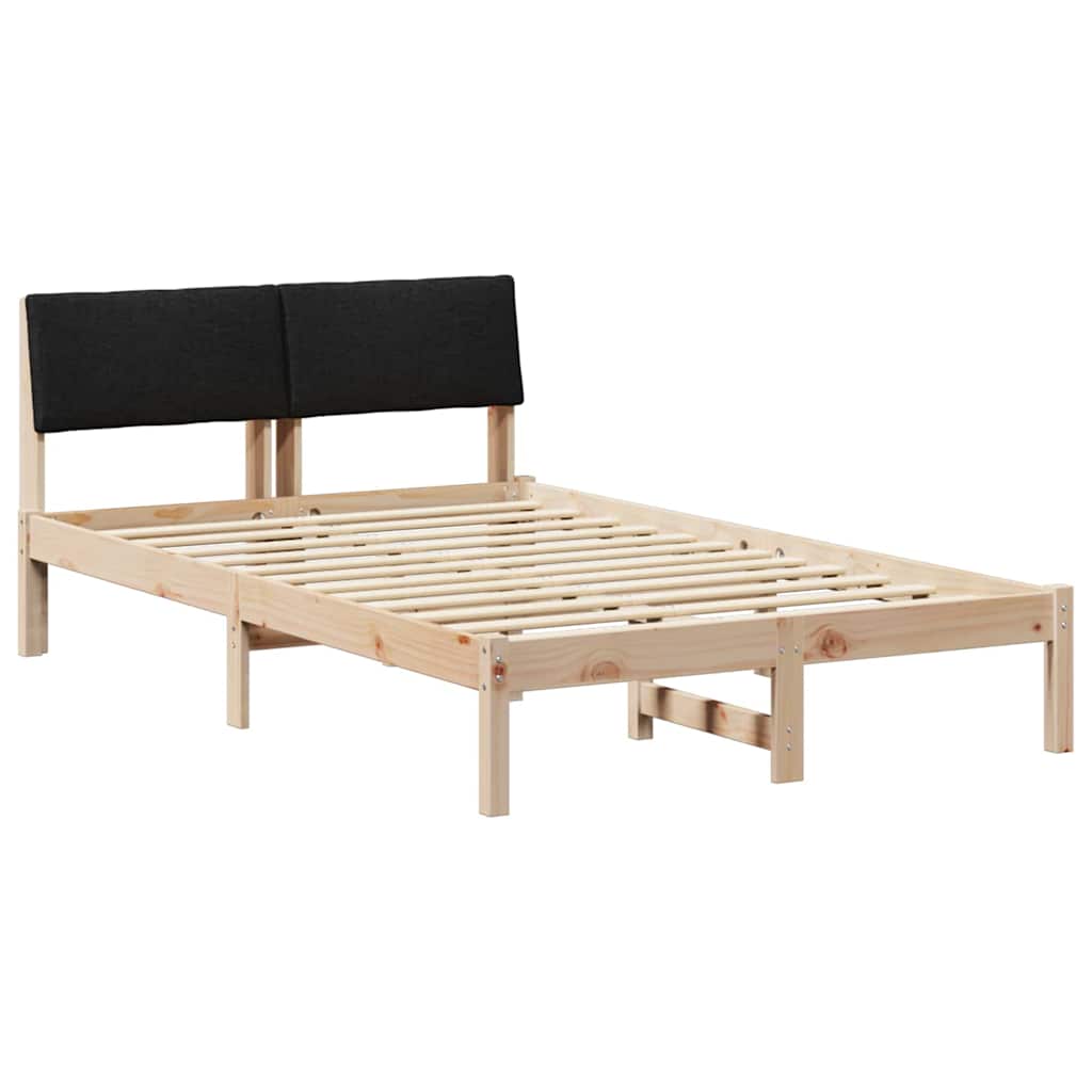 Bettgestell Braun und hellgrau 200 x 200 cm Massivholz Kiefer