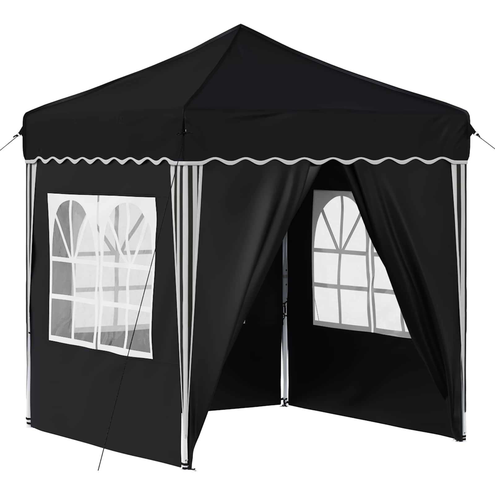 Pop-up Partyzelt 195 x 195 x 245 cm Creme Oxford-Stoff