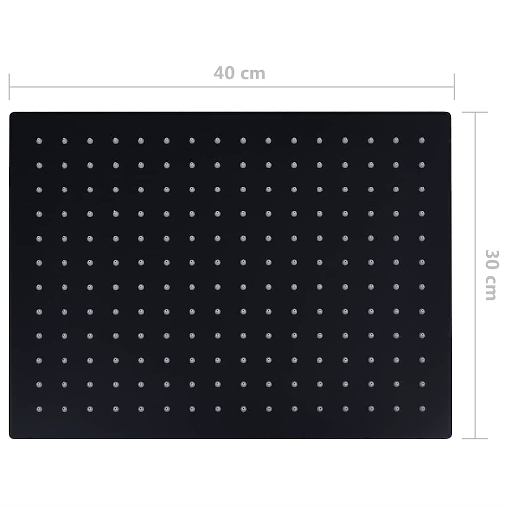 Regenbrause Edelstahl 40 cm Rund Schwarz