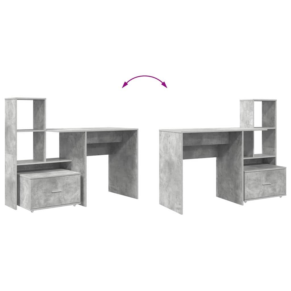 Schreibtisch mit Regal Weiß 131,5 x 50 x 106,5 cm Holzwerkstoff