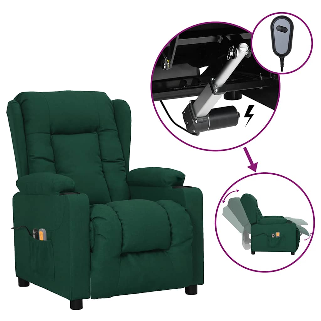 Massagesessel Elektrisch Hellgrau Stoff