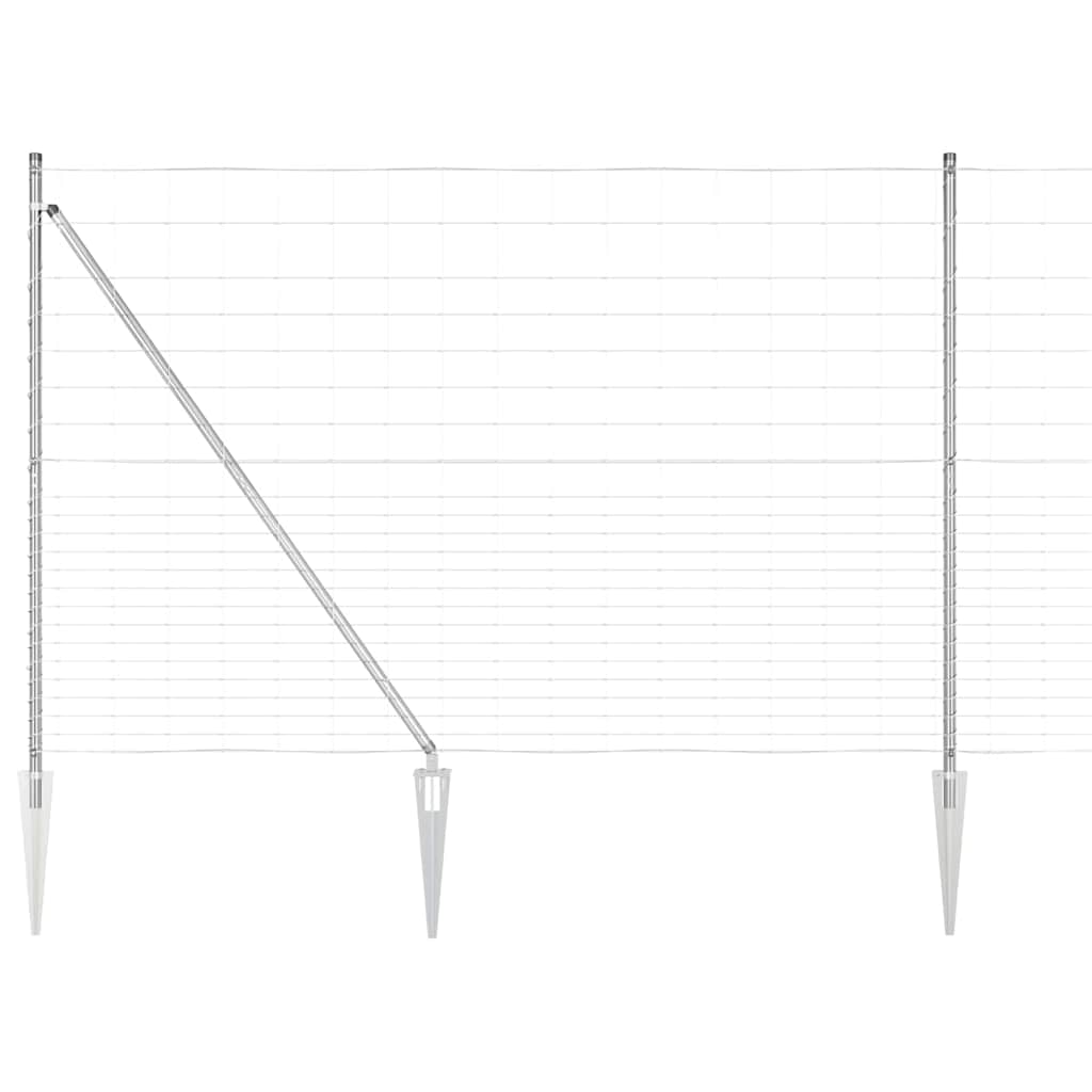 Ground Fix Geschweißter Drahtzaun 25 x 0,8 m Silber Netz