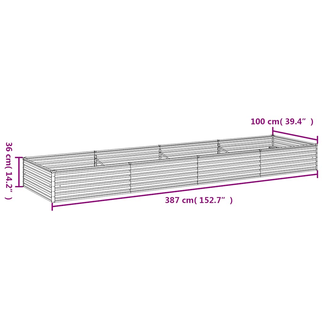 Garten-Hochbeet 100 x 50 x 36 cm Cortenstahl