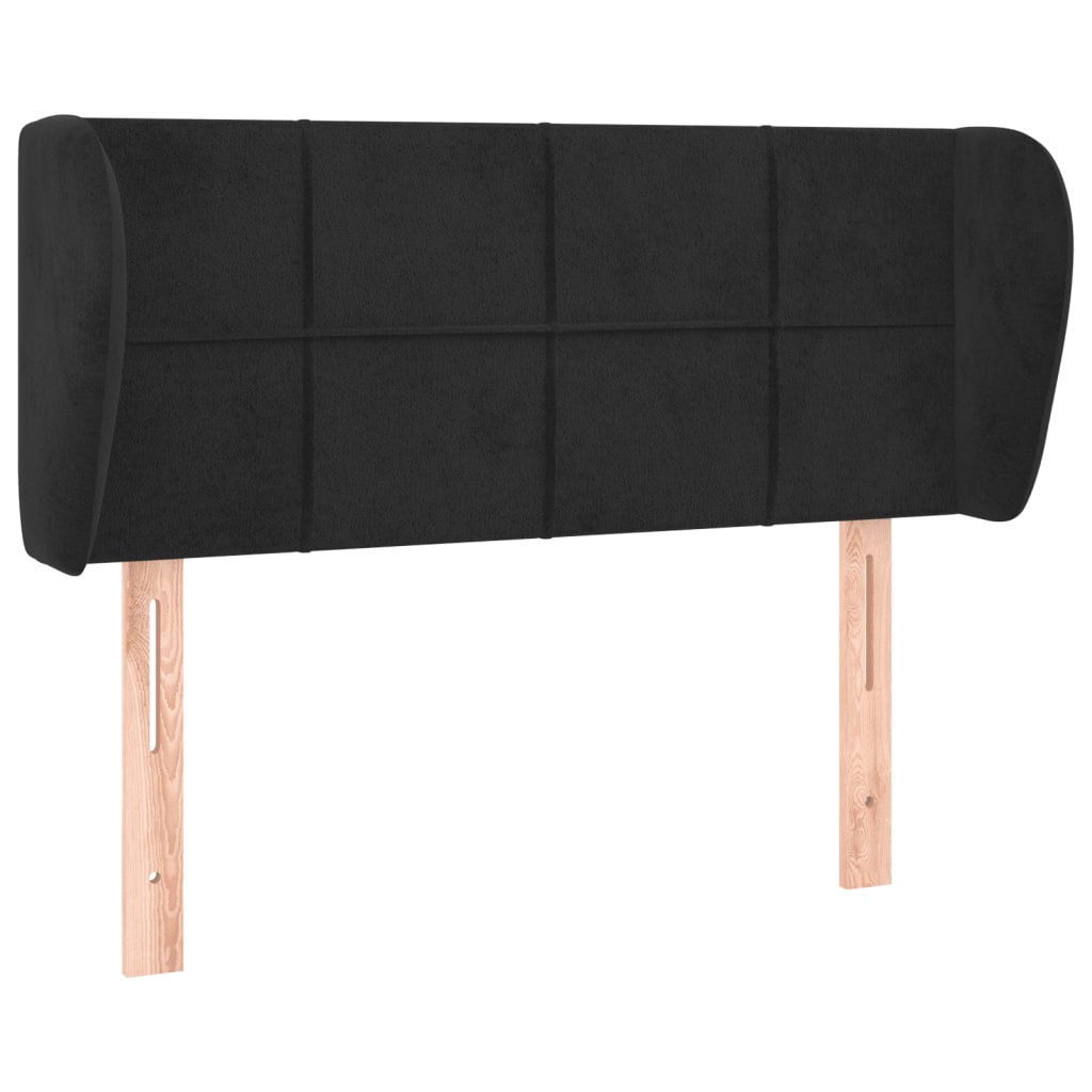 Kopfteil mit Ohren Dunkelblau 93x23x78/88 cm Samt