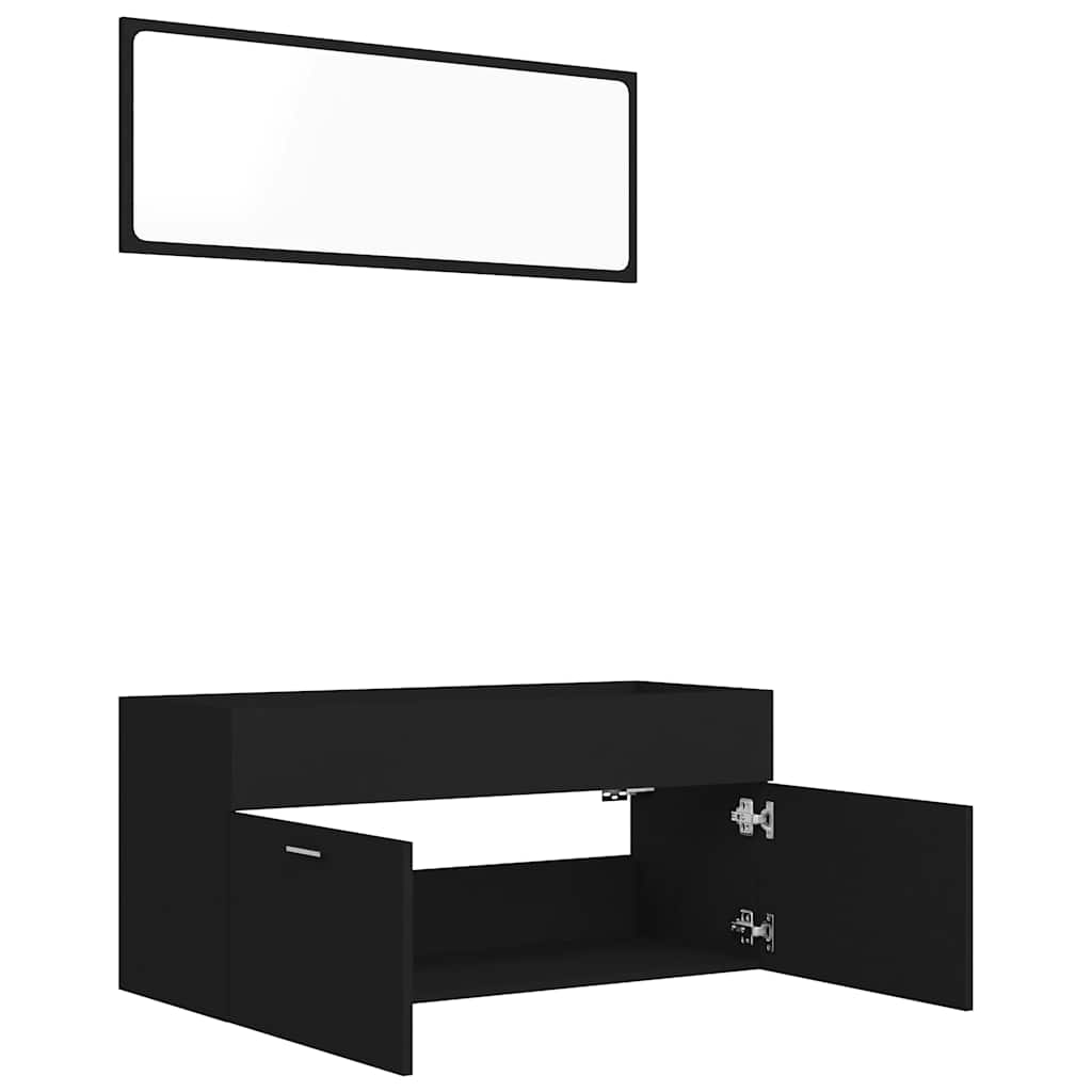 2-tlg. Badmöbel-Set Weiß Holzwerkstoff