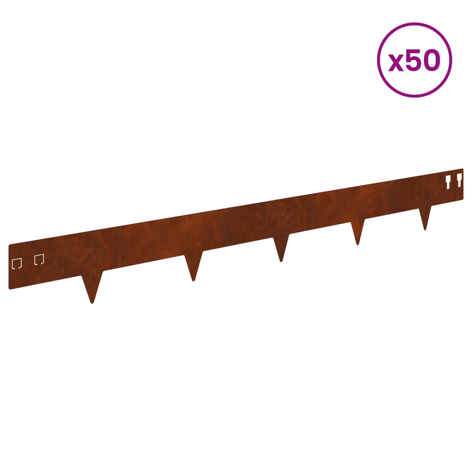 Raseneinfassung 10 pcs 100 x 12 cm Stahl Schwarz
