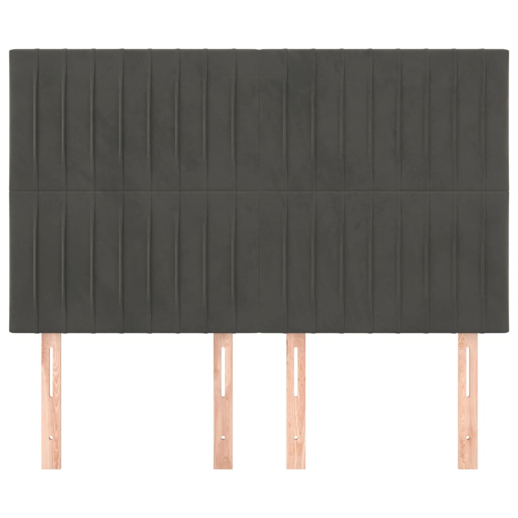 Kopfteil Hellgrau 80x5x118/128 cm Samt
