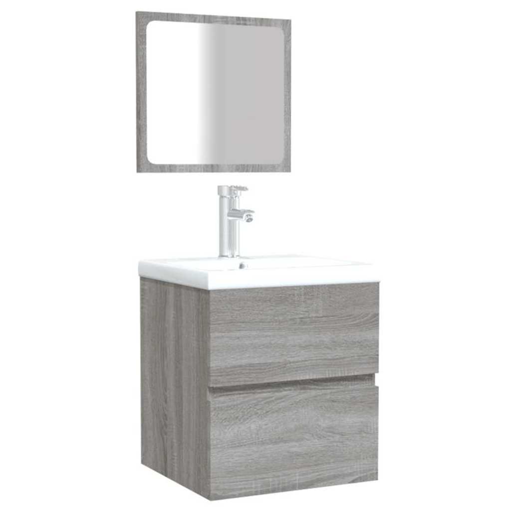 Badschrank mit Spiegel Weiß Holzwerkstoff