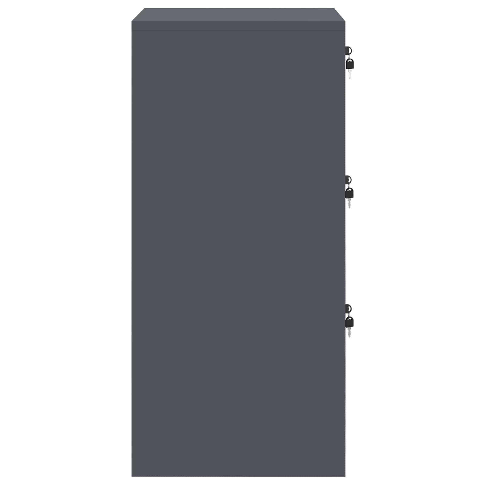 Aktenschrank 2 pcs Schwarz 44 x 50 x 139 cm Kaltgewalzter Stahl