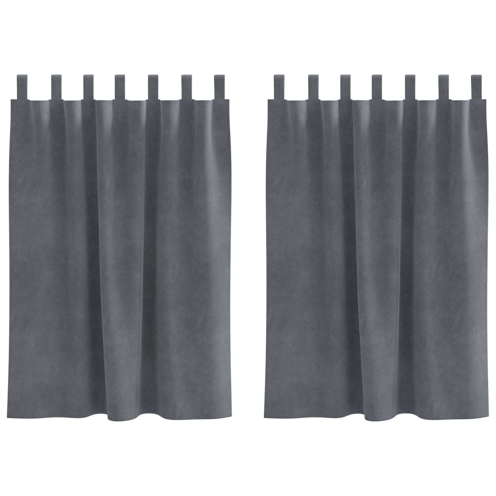 Verdunkelungsvorhänge 2 pcs Schwarz 140 x 140 cm Samt