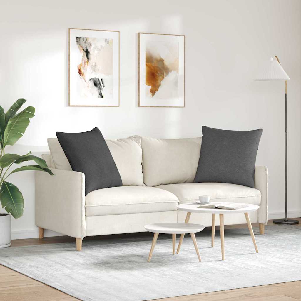 Sofakissen 2 Stück Hellgrau 50 x 30 cm Cordstoff