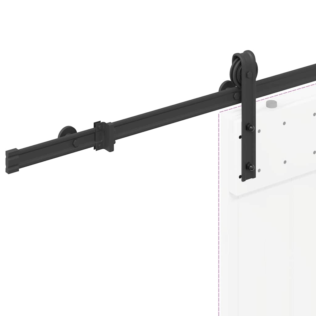 Schiebetürbeschlag-Set 183 cm Stahl Schwarz