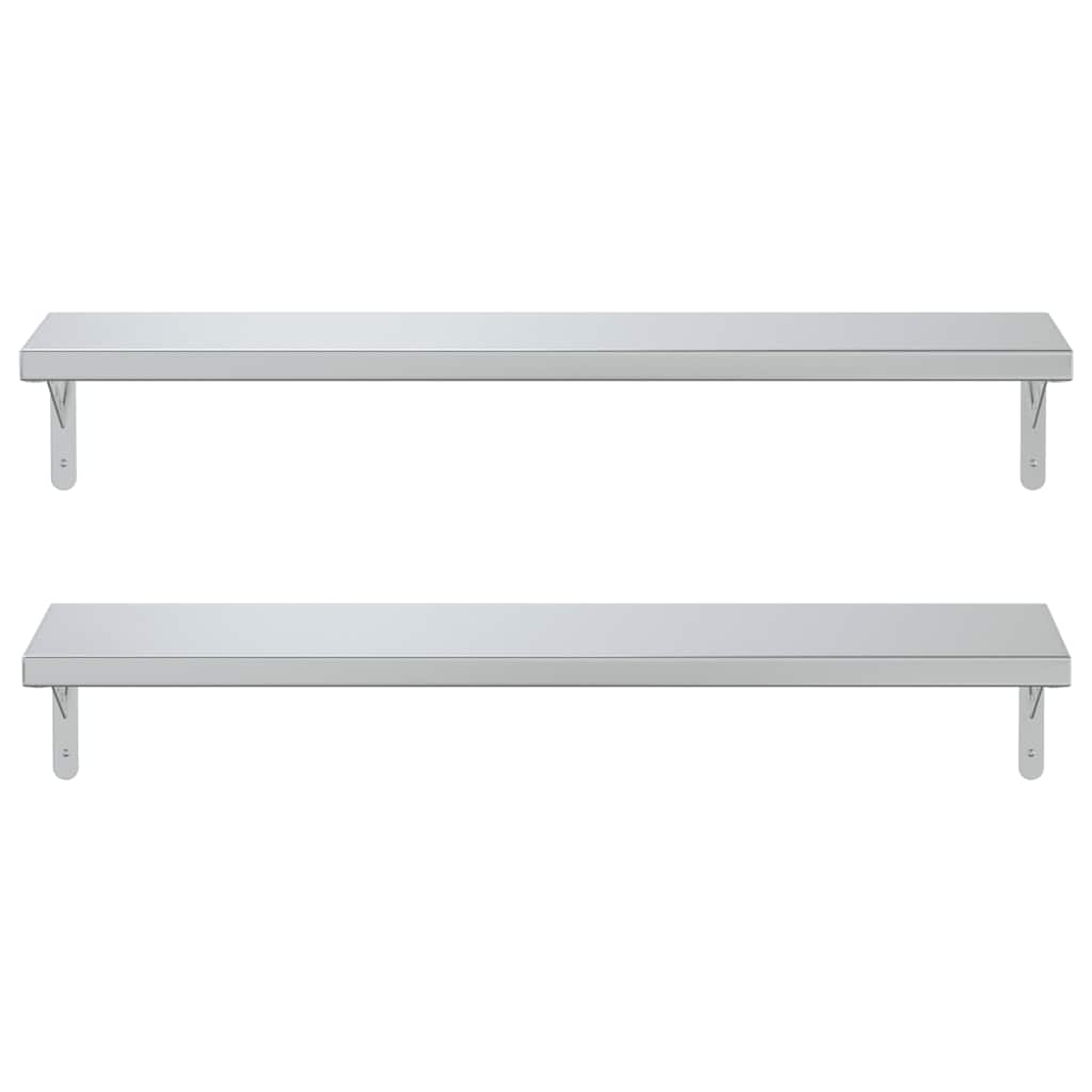 Wandregale 2 Stk. 100x40 cm Silbern Edelstahl
