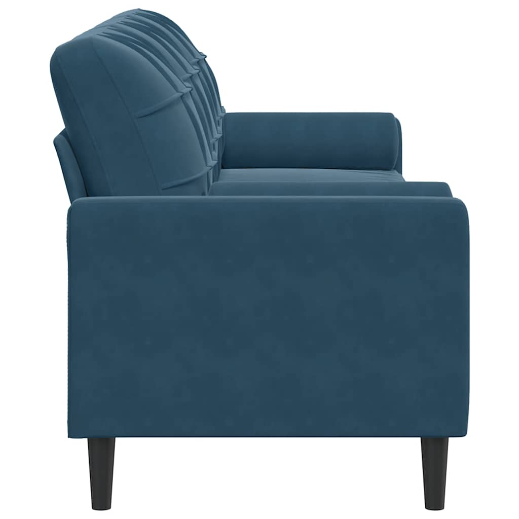 2-Sitzer-Sofa mit Zierkissen Hellgrau 120 cm Samt