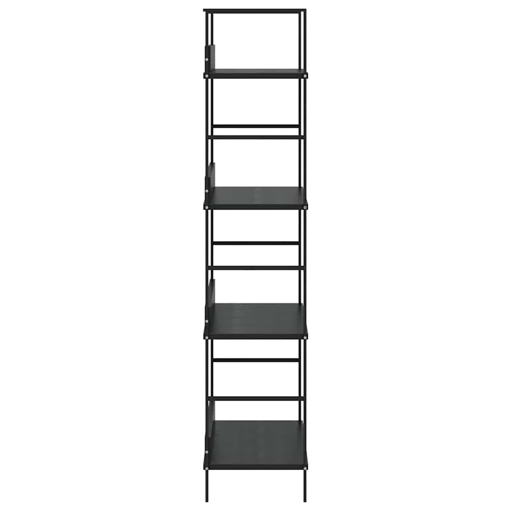 Bücherregal 3 Regalböden Schwarz 60×27,6×90,5 cm Holzwerkstoff