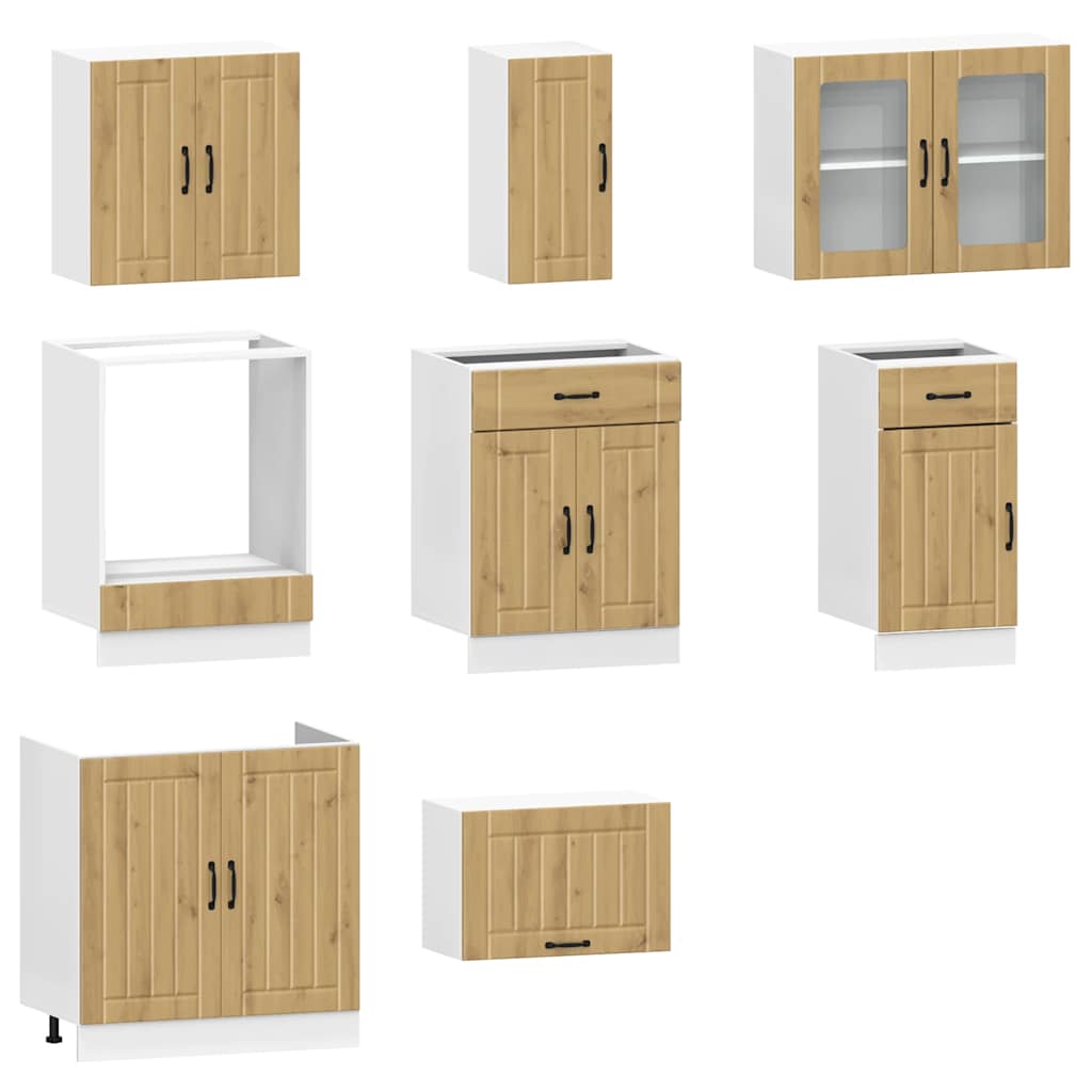 8-tlg. Küchenschrank-Set Kalmar Weiß Holzwerkstoff