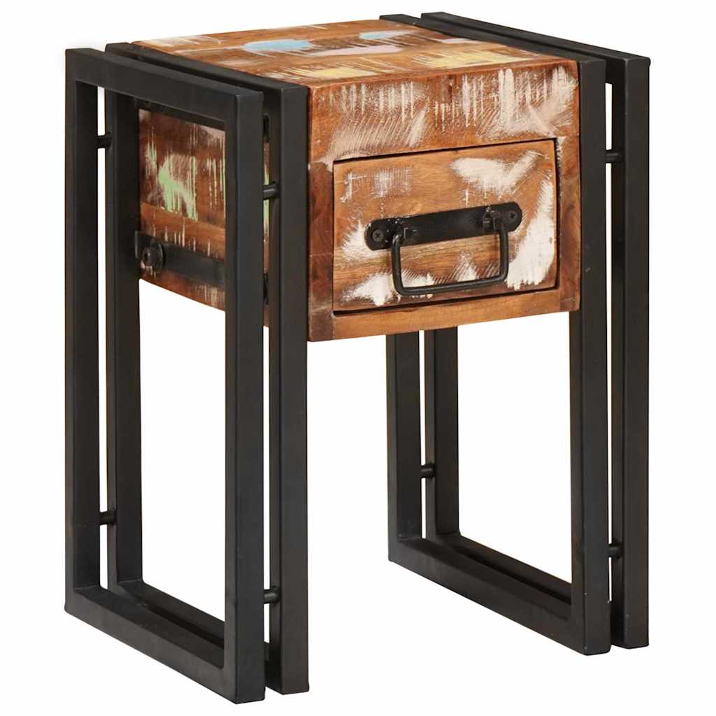 Beistelltisch mit Schubladen 40 x 40 x 50 cm Massivholz Mango