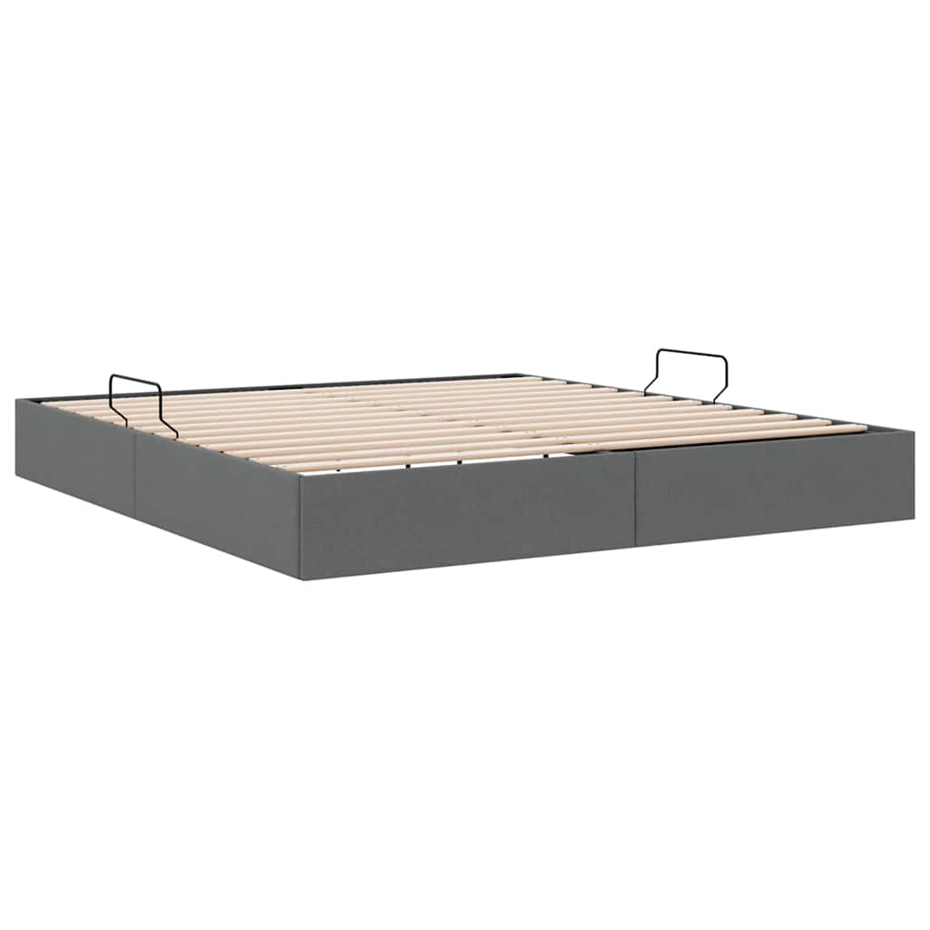 Aufbewahrungsbett mit Matratze Hellgrau 203 x 100 cm Stoff