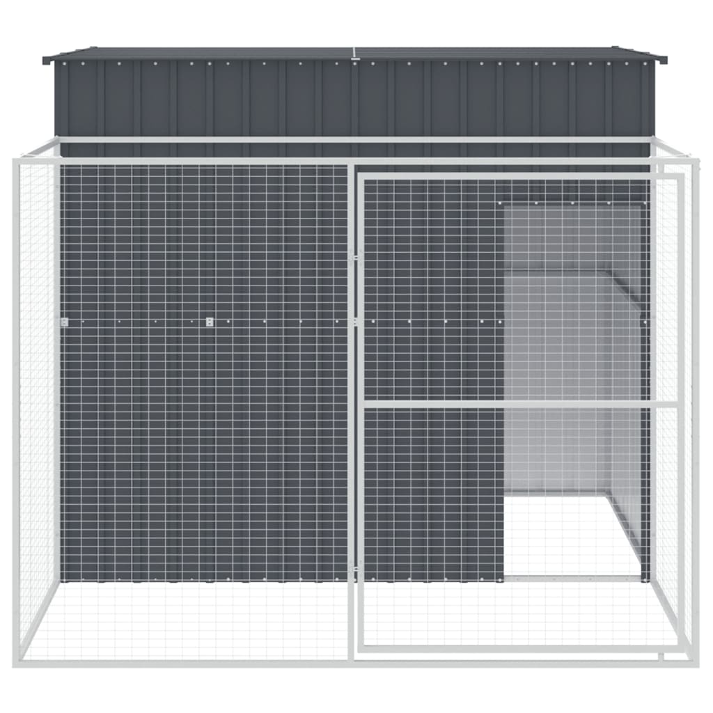 Hundehütte mit Dach Anthrazit 214x153x181 cm Verzinkter Stahl