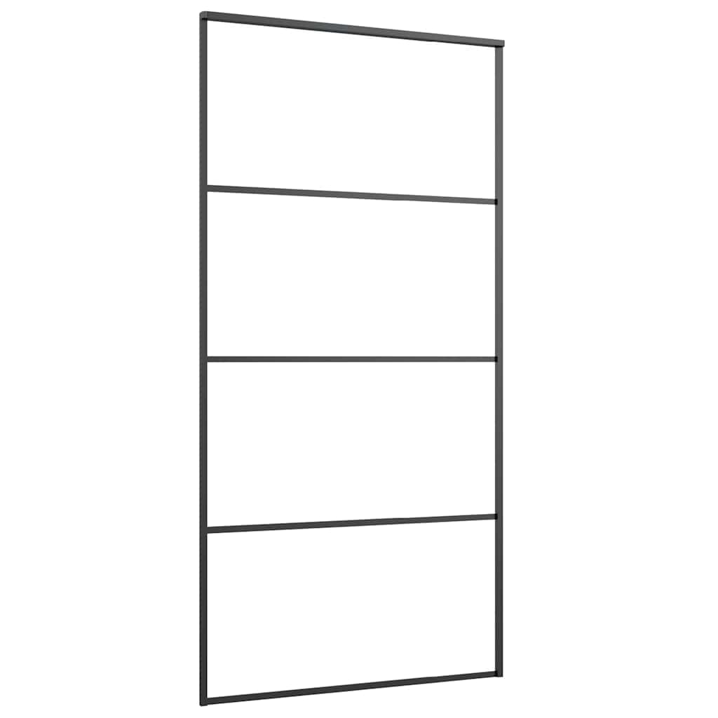 Schiebetür mit Beschlag 76x205 cm ESG-Glas & Aluminium