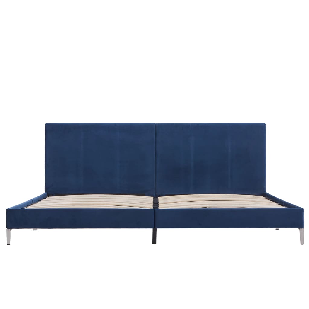 Bettgestell Blau Stoff 160 x 200 cm