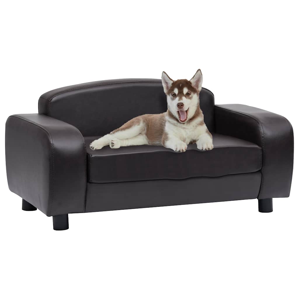 Hundesofa Grau 80x50x40 cm Kunstleder