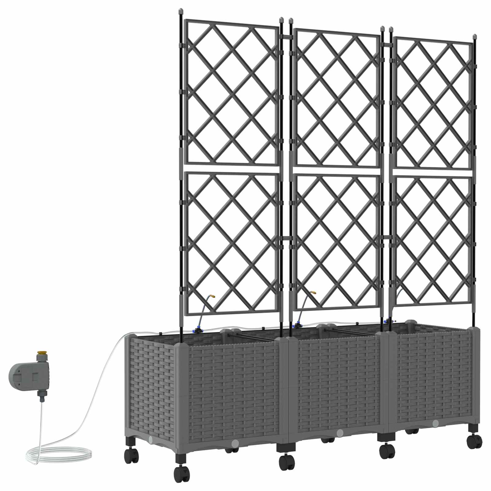 Garten-Pflanzgefäß 4 Stk. Braun 160 x 40 x 22 cm PP
