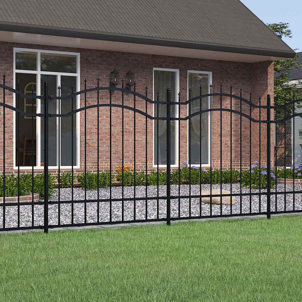 Gartenzaun Woerden mit Speerspitze Schwarz 240 x 75 cm Stahl