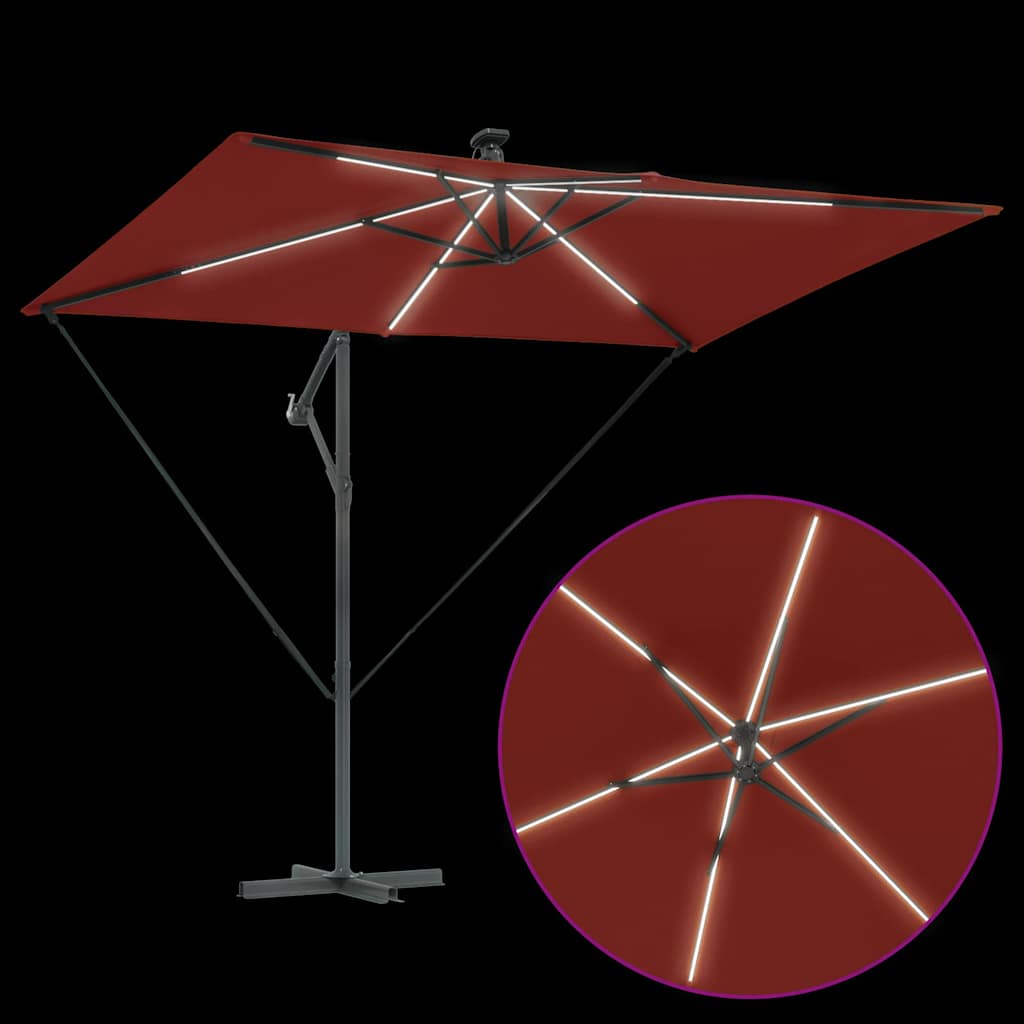 Sonnenschirm Sand 294 x 200 x 270 cm Polyester und Aluminium
