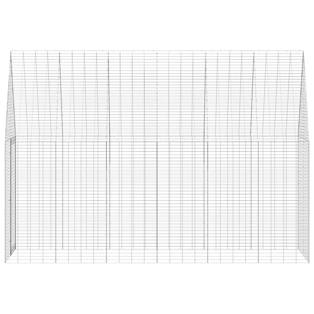 Hühnerkäfig 2 pcs Silber 600 x 100 x 210 cm Verzinkter Stahl