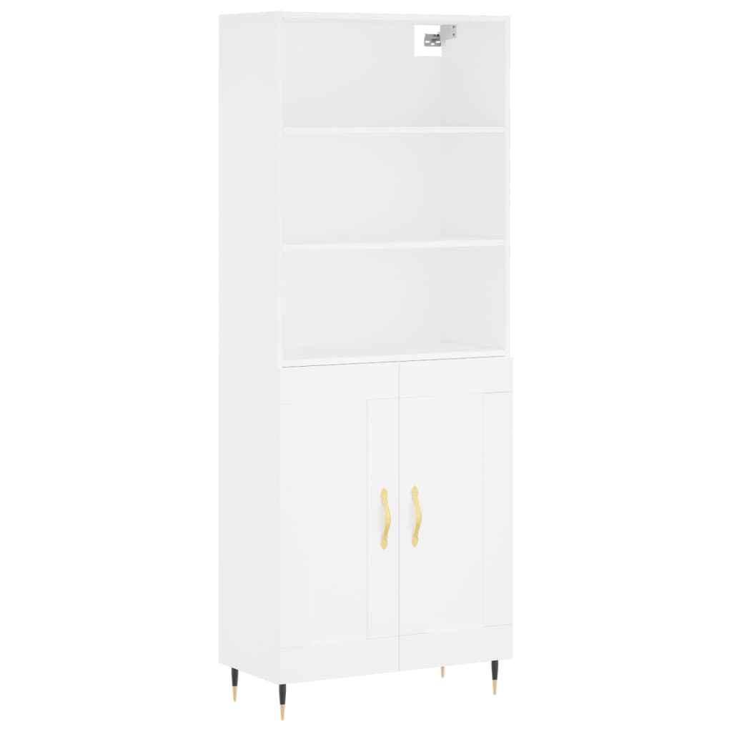 Highboard Betongrau 69,5x34x180 cm Holzwerkstoff